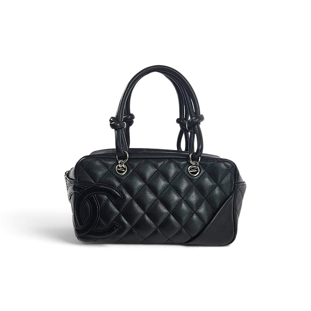 Vintage 2000's Chanel Black Mini Rue Cambon Bowling Bag